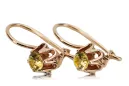 14K rose red gold 14k 583 Yellow Peridot earrings vec013 Russian Soviet USSR Vintage style Art Deco style